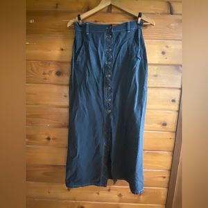 Black Maxi Hemp Harvest Button Down Skirt Size Woman’s AUS 10 - US 6